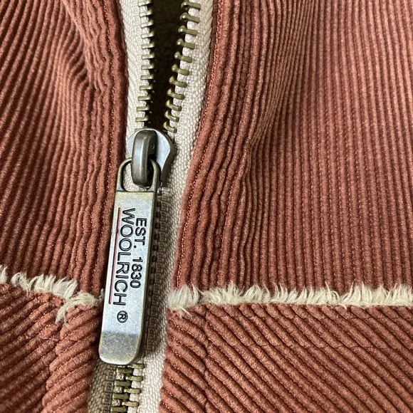 Woolrich Vest Womens M Corduroy Zip Faux Fur Lined Pockets Cinnamon color VTG? - Picture 6 of 11